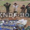 (​ထီရိ​ကျေးရွာတွင်စစ်​ကောင်စီတပ်စွဲ​နေ​သောယာယီစခန်းကို တိုက်ခိုက်ပြီး ဖမ်းဆီးရမိ​​သောစစ်သုံပန်နှင့် သိမ်းဆည်းရမိ​သောလက်နက်ခဲယမ်းများ။ ။ဓါတ်ပုံ-KNDF)