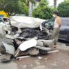 (ယာဥ်တိုက်မှု ဖြစ်ပွားပြီး​နောက်မြင်ကွင်း။ ။ဓါတ်ပုံ- သုခကာရီလူမှုကူညီ​ရေးအသင်း)