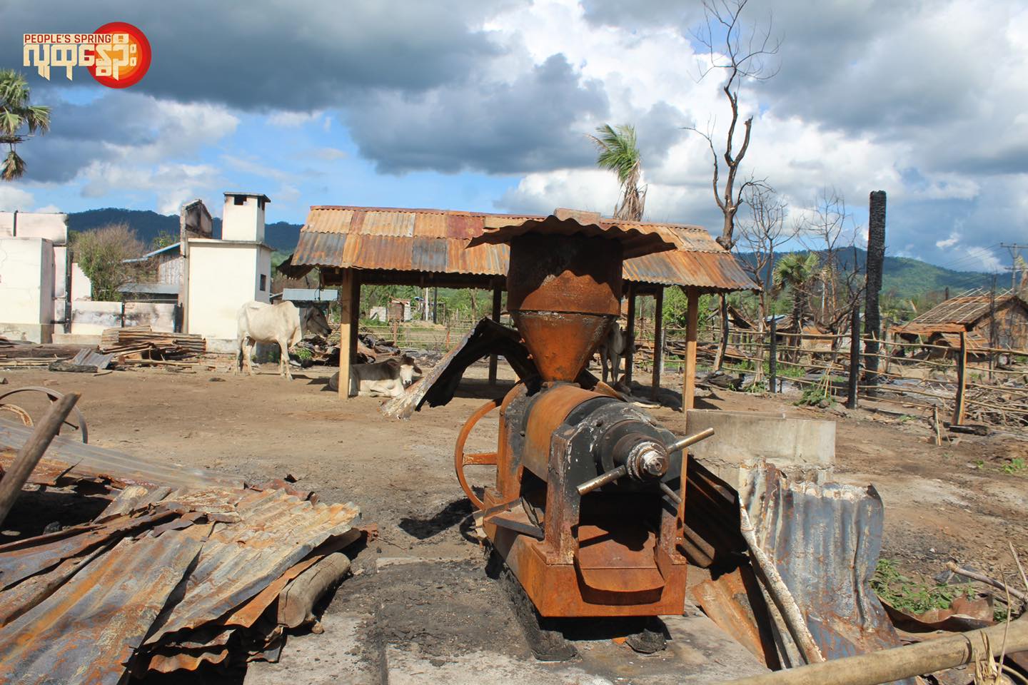 စစ်ကောင်စီတပ်မီးရှို့ဖျက်ဆီးခဲ့သောနေအိမ်အဆောက်အအုံအချို့
