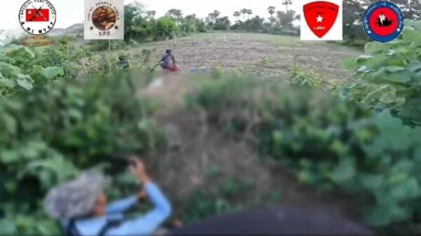 (ဇွန်လ၂၂ရက်နေ့က ဝမ်ပေါင်ကုမ္ပဏီဝင်အတွင်းရှိစစ်​ကောင်စီတပ်အား ဒေသတွင်းPDFများက လက်လုပ်လက်နက်ကြီးများဖြင့်ပစ်ခတ်တိုက်ခိုက်နေစဥ်)