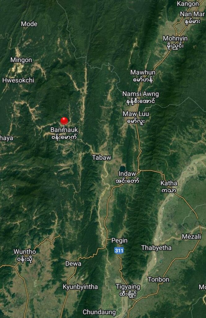 ဗန်းမောက်မြို့တည်နေရာပြ Google Map