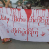 ကလေးမြို့တွင် "7 July စိတ်ဓာတ်ကိုင်စွဲပြီး တိုက်ပွဲဝင်ကြ" ဟု ကြွေးကြော်၍ ပြောက်ကျားသပိတ်ပြုလုပ်နေစဥ်၊ ဓာတ်ပုံ - ကလေးမြို့ ပင်မသပိတ် အင်အားစု