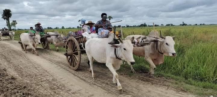 (ထွက်ပြေးတိမ်းရှောင်နေရသော ရွာသူရွာသားများအား တွေ့ရစဥ်။ ဓာတ်ပုံ - ဒီပဲယင်းမြို့နယ်စစ်ရှောင်ထောက်ပံ့ရေး)