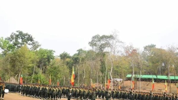 (SNA တပ်ဖွဲ့ဝင်အချို့အား ဇူလိုင် ၅ရက်က အခမ်း အနားတစ်ခုတွင် တွေ့ရစဥ်)