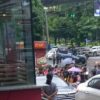 (​မြေနီကုန်းတံတား​အောက် ပန်းခြံအနီးဗုံး​ပေါက်ကွဲပြီး​နောက်စစ်​ကောင်စီကားတစ်စီးနှင့်လမ်းသွားလမ်းလာပြည်သူများ ။ ။ဓါတ်ပုံ-CJ)