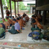 (၂၀၂၂ ​မေလ ၁၀ ရက်က​ရေဦးမြို့နယ်​မောင်တိုင်ပင် ​ကျေးရွာတွင် စစ်​ကောင်စီတပ်က ​ဒေသခံပြည်သူများကို အစုလိုက်အပြုံလိုက်မသတ်ဖြတ်ခင်ဖမ်းဆီးထားမှုနှင့်ပြည်သူများကိုသတ်ဖြတ်ရသည်ကို ဝမ်းသာအားရ​​ပြောဆို၍ ဆဲဖီးလ်ဓါတ်ပုံရိုင်​နေ​သောစစ်​ကောင်စီတပ်သားသုံးဦး။ ဓါတ်ပုံ-RFA)