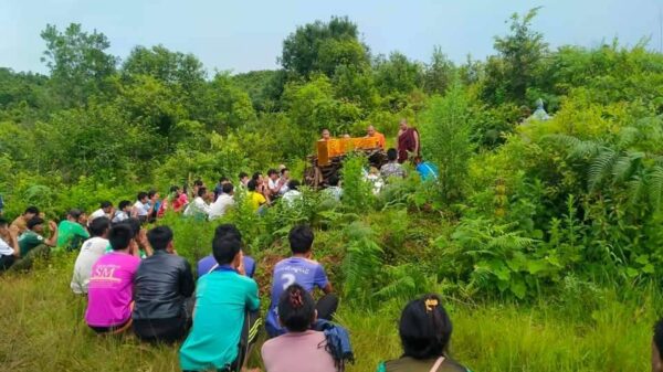 (ဇူလိုင် ၂၅ရက်က သေဆုံးသော ကလေးငယ်၏ နာရေးမြင်ကွင်း။ဓါတ်ပုံ-CJ)