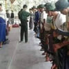 (ဒေသတစ်ခုတွင် အကြမ်းဖက်စစ်တပ်က ပျူစောထီးသင်တန်းပေးနေစဥ်။ ။ဓါတ်ပုံ-CJ)