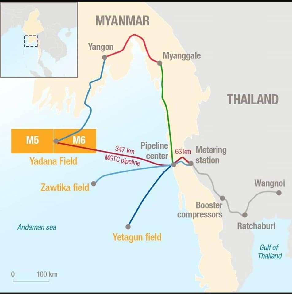 ထိုင်း-မြန်မာဓာတ်ငွေ့ပိုက်လိုင်း မိုင်းခွဲခံရခြင်းမဟုတ်ဟု PTTEP ငြင်းဆို