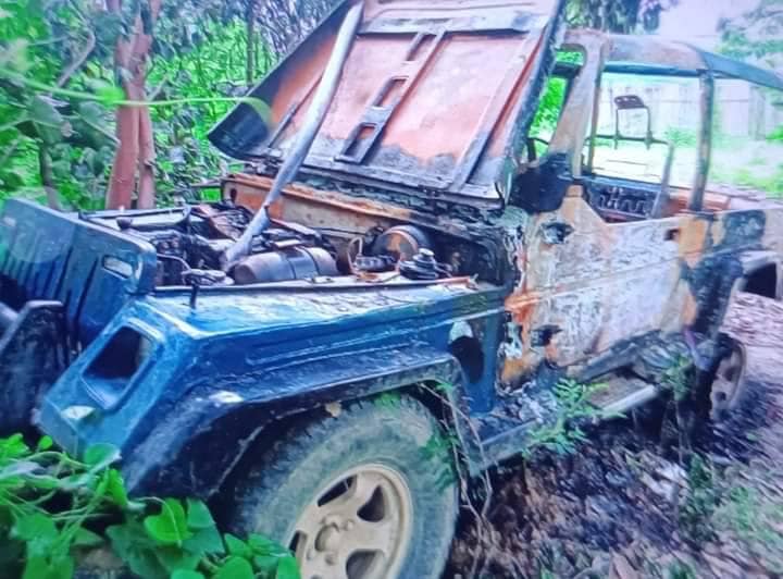 လက်ပန်ကျင်းကျေးရွာ ပျက်စီးမှုများအား တွေ့ရစဥ်။ ဓာတ်ပုံ-MCRF