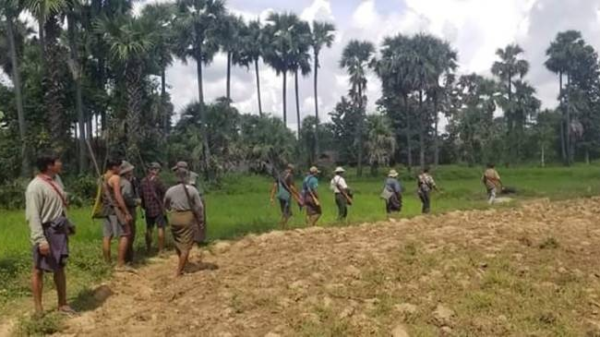 (ရေဦးနယ်ရှိ ပြည်သူ့ကာကွယ်ရေးအဖွဲ့ဝင် ရဲဘော်များအား ယခုခုနှစ်ဆန်းပိုင်း က တွေ့ရစဥ်။ဓာတ်ပုံ-CJ)