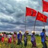 (မတ္တရာမြို့နယ် အရှေ့ပိုင်းရှိ တောင်သူများက စစ်အာဏာရှင်ဆန့်ကျင်ကြောင်း ဇူလိုင် ၂ ရက်က ချီတက်ဆန္ဒပြနေစဉ်။ ဓာတ်ပုံ-CJ)