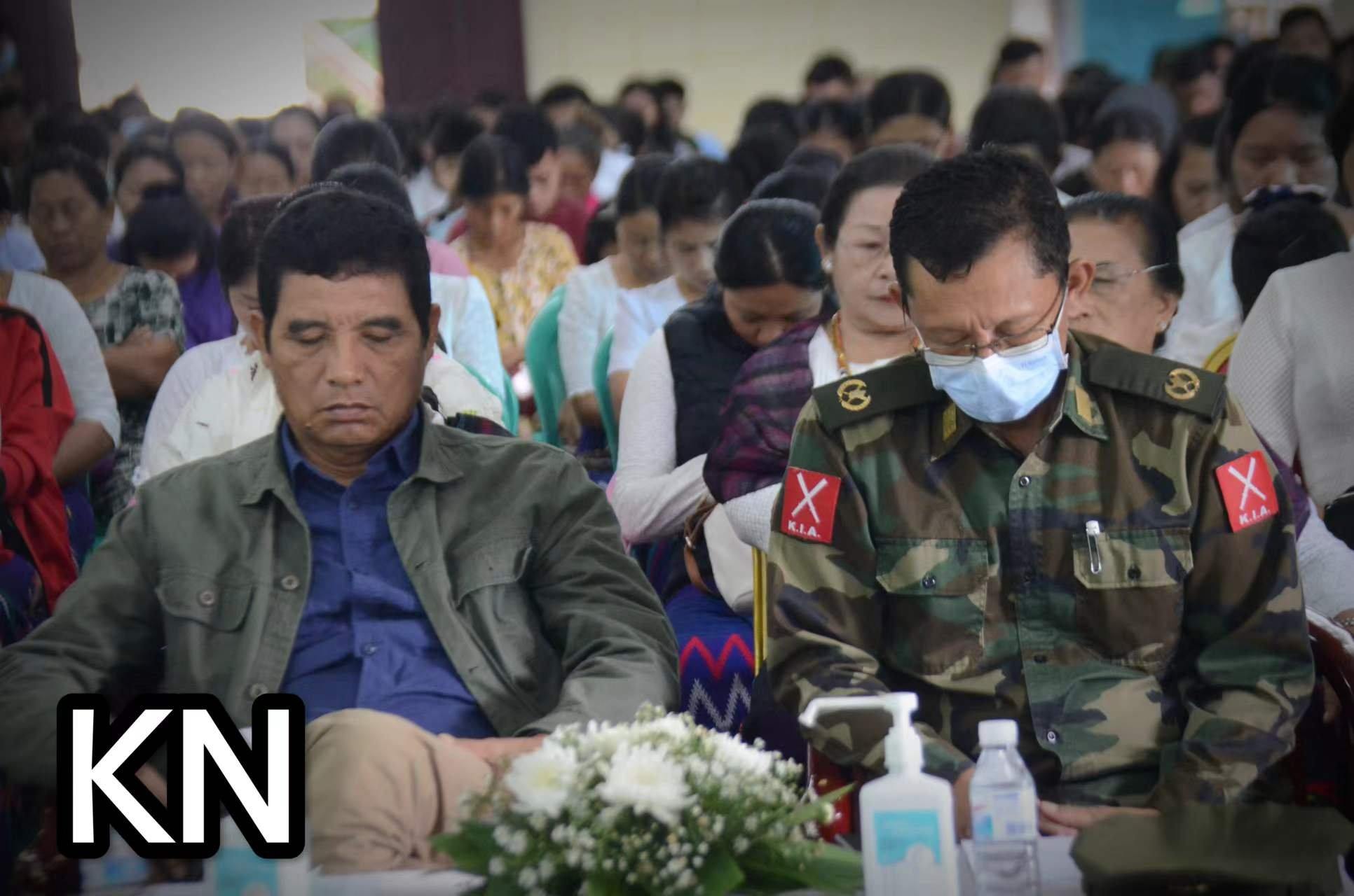 (ယနေ့ သြဂုတ်၁၀ ရက် ကျရောက်သည့် ကေအိုင်အို Share shagan Masat Nhtoi အာဇာနည်နေ့ အခမ်းအနားကို လိုင်ဇာမြို့ Sinpraw Majoi ခန်းမ၌ ကျင်းပနေစဥ်၊ ဓာတ်ပုံ - The Kachin Net)