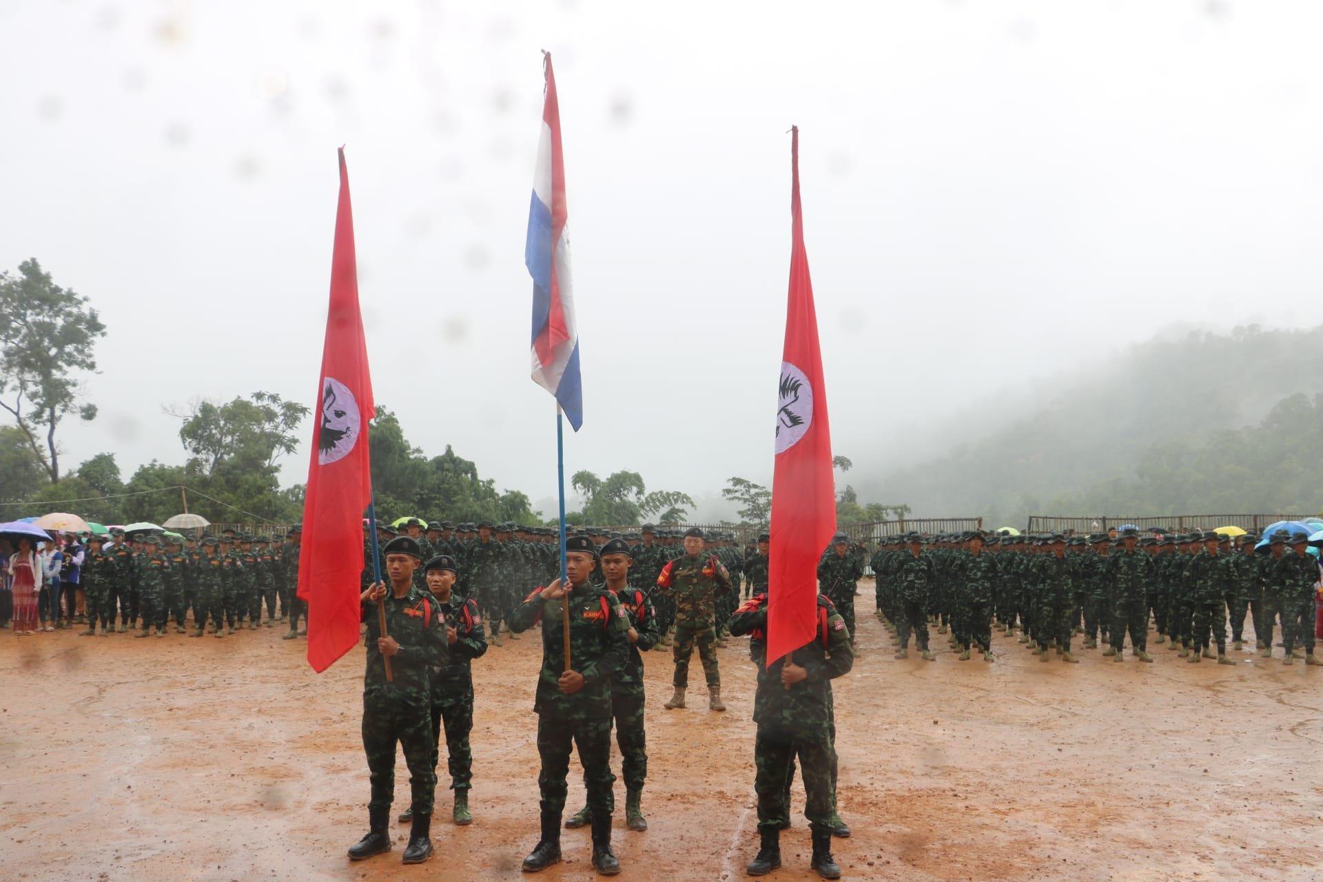 (၇၄)နှစ်မြောက် ကရင်နီအမျိုးသား ခုခံတော်လှန်ရေးနေ့ ဌာနချုပ်၌ ပြုလုပ်လုပ်နေစဥ်၊ ဓာတ်ပုံ - Kanbawza Tai News