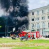 (ပေါက်ကွဲမှုဖြစ်ပြီး ဗန်းမော်စုပေါင်းရုံး မီးလောင်နေစဥ်၊ ဓာတ်ပုံ - CJ)