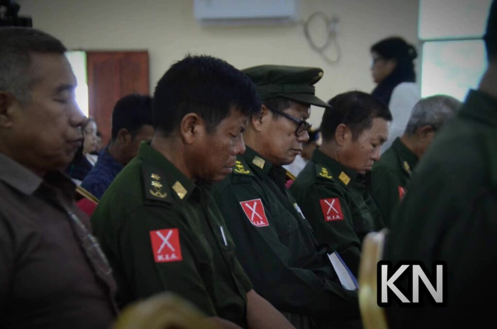 (ယနေ့ သြဂုတ်၁၀ ရက် ကျရောက်သည့် ကေအိုင်အို Share shagan Masat Nhtoi အာဇာနည်နေ့ အခမ်းအနားကို လိုင်ဇာမြို့ Sinpraw Majoi ခန်းမ၌ ကျင်းပနေစဥ်၊ ဓာတ်ပုံ - The Kachin Net)