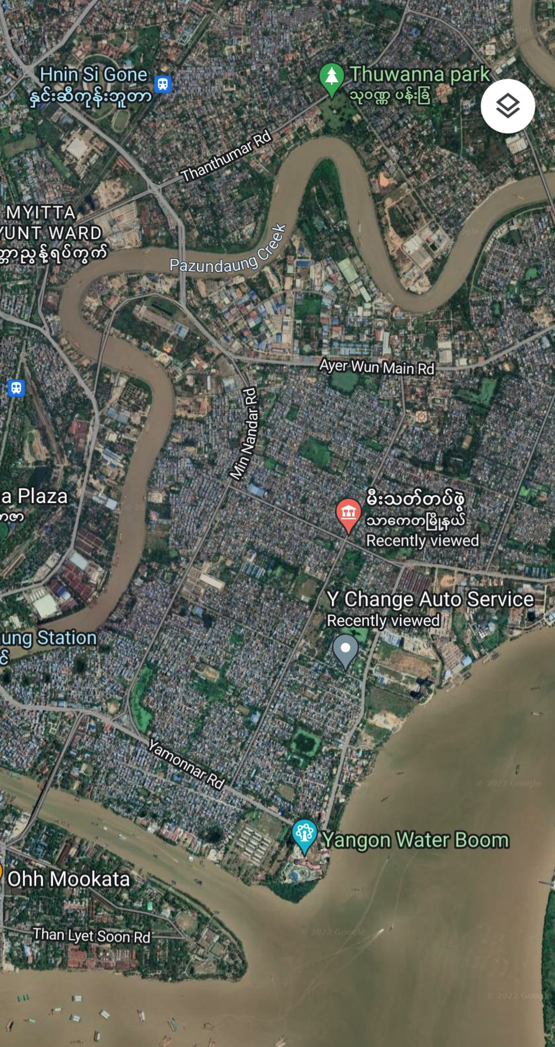 (ရန်ကုန် ၊သာ​ကေတ မြိ့နယ်ကို Google Map တွင်​မြင်ရပုံ)