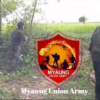 Myaung Union Army အဖွဲ့ဝင်များအား ရှေ့တန်းတစ်နေရာ၌ တွေ့ရစဥ်၊ ဓာတ်ပုံ-MUA
