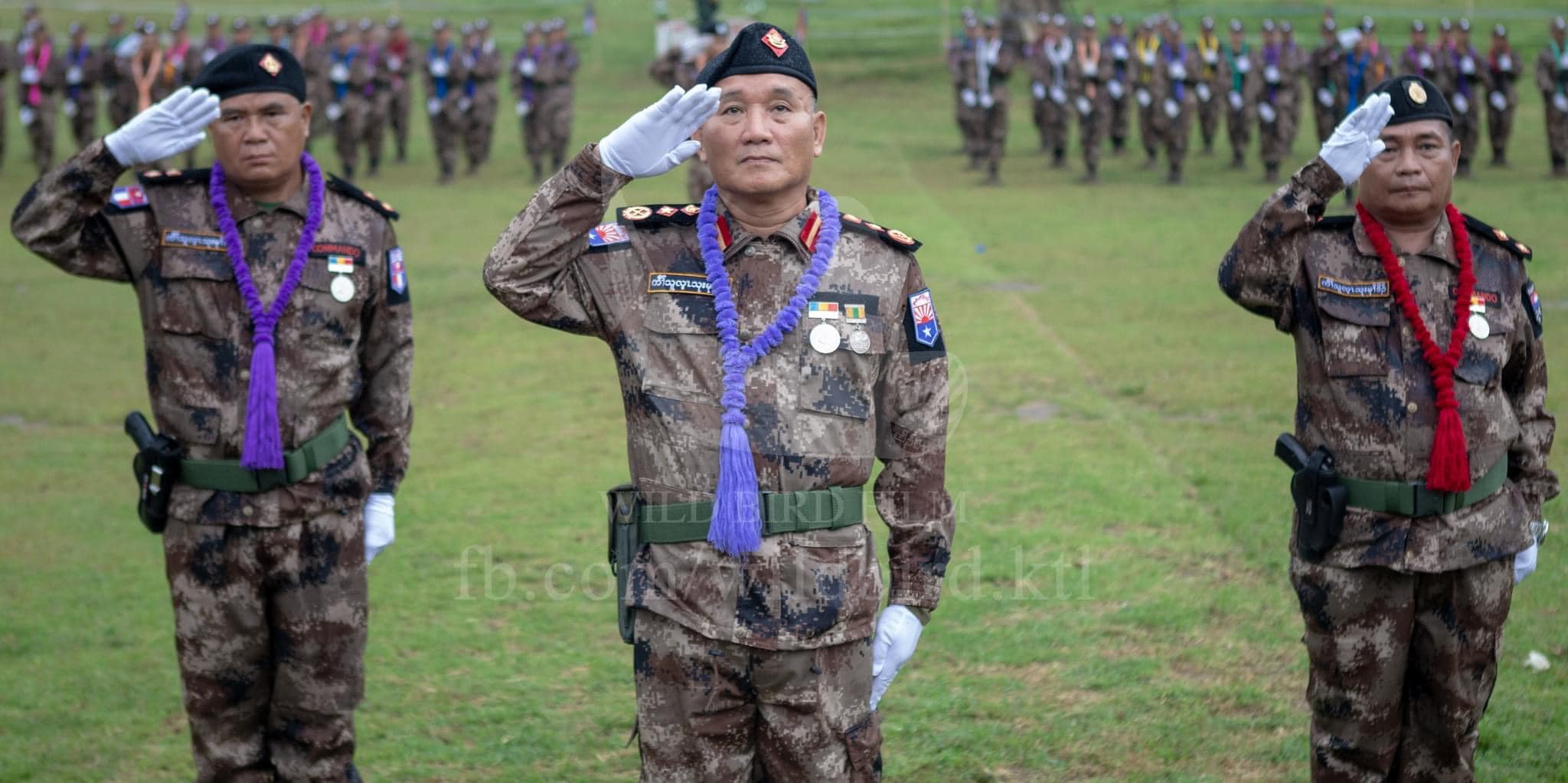 ဩဂုတ် ၁၂ရက်က ကျင်းပခဲ့သည့် KNLA တပ်မဟာ (၅)၏ ကရင့်အာဇာနည်နေ့ အခမ်းအနားအား တွေ့ရစဉ်၊ ဓာတ်ပုံ - Wild Bird