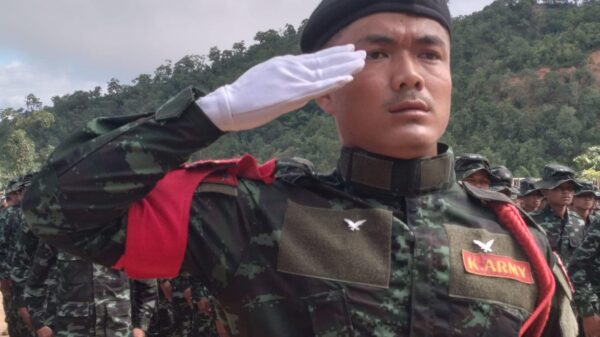 ကရင်နီတပ်မတော်နေ့ အခမ်းအနားကျင်းပနေစဉ်၊ ဓာတ်ပုံ - KnlC