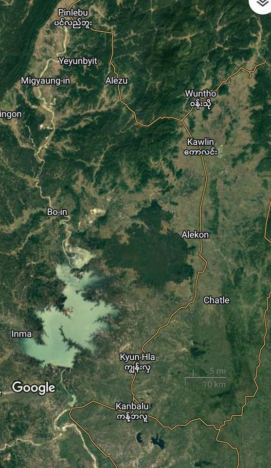 တိုက်ပွဲဖြစ်ပွားရာဒေသကို Google Map တွင်တွေ့ရမှု