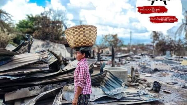 (ကပိုင်ရွာနှင့် သီးကုန်းကျေးရွာအား စစ်ကောင်စီတပ်က မီးရှို့ဖျက်ဆီးသွားပြီးနောက် တွေ့ရစဥ်။ဓာတ်ပုံ-ယင်းမာပင်မြို့နယ်သတင်းမှန်ပြန်ကြားရေး)