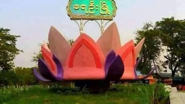 (​ရေဦးမြို့မှ ကြာပန်းအဝိုင်း ။ ။ဓါတ်ပုံ-CJ)