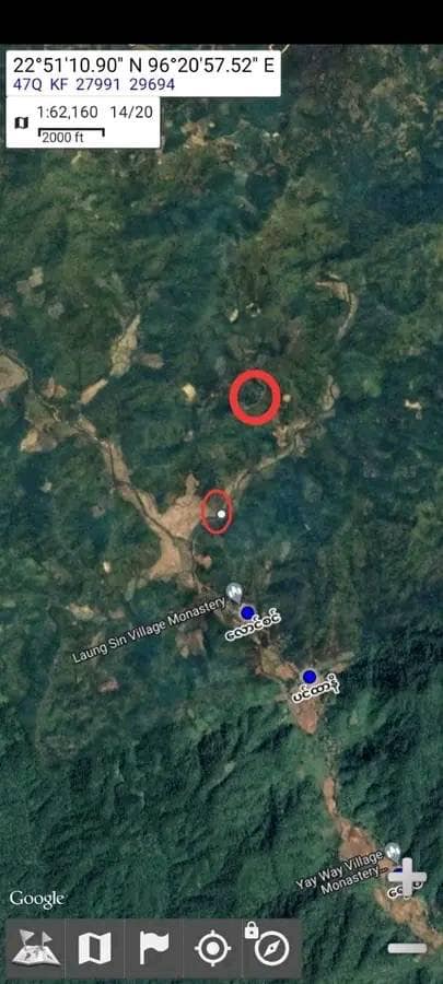 (ဖြစ်စဥ်နေရာပြမြေပုံအား Google Mapက တစ်ဆင့် တွေ့ရစဥ်)