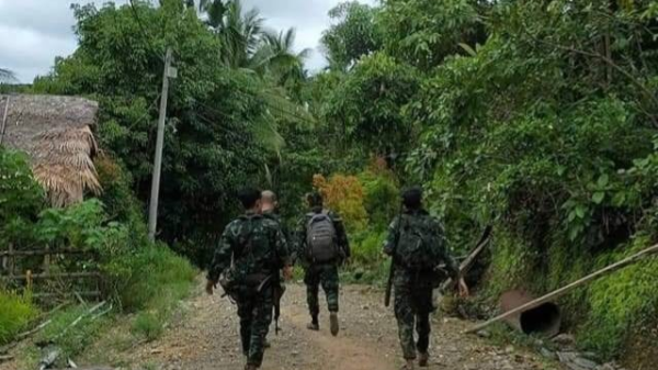 (ပုလောမြို့နယ် ပြည်သူ့ကာကွယ်ရေးတပ်မှ ရဲဘော်များအား တွေ့ရစဥ်၊ ဓာတ်ပုံ - ပုလော PDF)