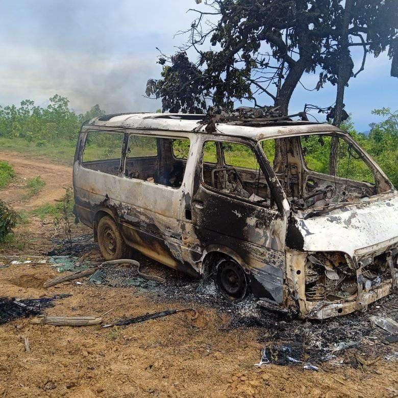 (စစ်ကောင်စီတပ်က မီးရှို့ဖျက်ဆီးပြီးနောက် တွေ့ရစဥ်၊ ဓာတ်ပုံ - နှမ်းခါးလူငယ်အဖွဲ့)