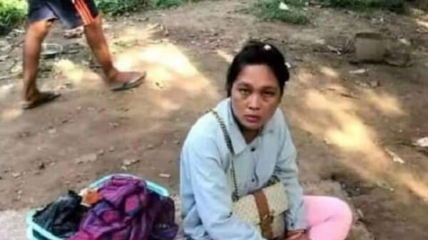 (စစ်​ကောင်စီတပ်ဗိုလ်မှူးနိုင်ဘိုဘို၏ဇနီးမယဥ်ယဥ်ထွန်း။ ဓါတ်ပုံ-CJ)