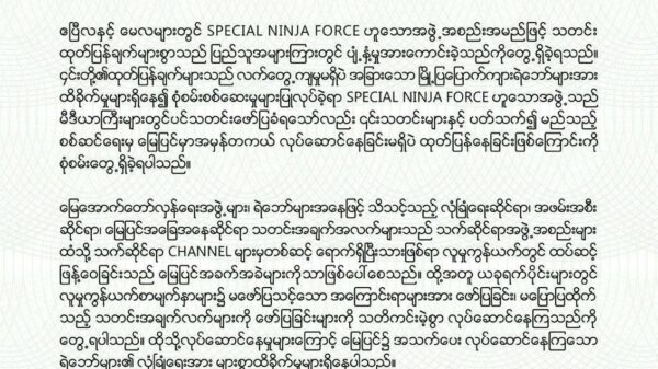 မြေပြင်တွင်မရှိသည့် အဖွဲ့များက ကြေညာချက်ထုတ်ပြန်ပြီး တော်လှန်ရေးကို မျှော်လင့်ချက်အမှားပေးနေ၍ သတိထားကြရန် ရန်ကုန်မြို့ပြ‌ပြောက်ကျားအဖွဲ့များ သတိပေး