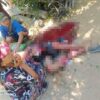 (အကြမ်းဖက်စစ်ကောင်စီတပ်က လက်နက်ကြီးဖြင့် ပစ်ခတ်ခဲ့၍ သေဆုံးခဲ့သူနှင့် ထွက်ပြေးတိမ်းရှောင်နေရသူများအား တွေ့ရစဥ်။ ဓာတ်ပုံ - မြောင် CDSOM)