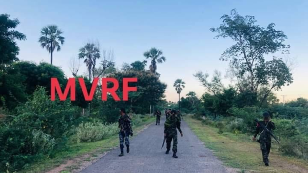 (စစ်ဆင်ရေးတစ်ခုတွင် တွေ့ရသည့် မြိုင်မြို့နယ်ကျေးရွာများ တော်လှန်ရေးတပ်ဦး တပ်ဖွဲ့ဝင်များ၊ ဓာတ်ပုံ-MVRF)