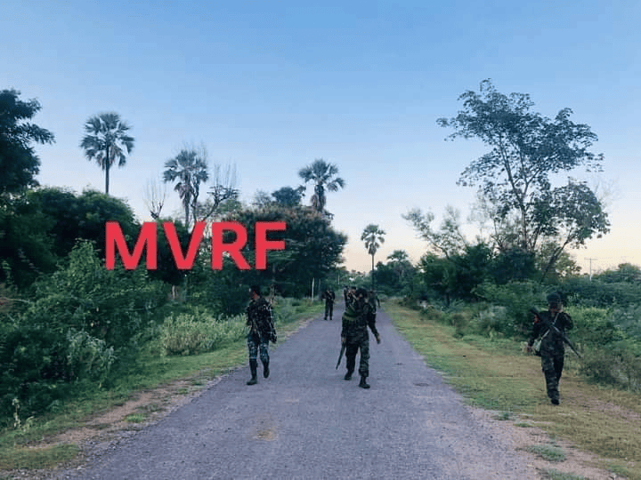 (စစ်ဆင်ရေးတစ်ခုတွင် တွေ့ရသည့် မြိုင်မြို့နယ်ကျေးရွာများ တော်လှန်ရေးတပ်ဦး တပ်ဖွဲ့ဝင်များ၊ ဓာတ်ပုံ-MVRF)