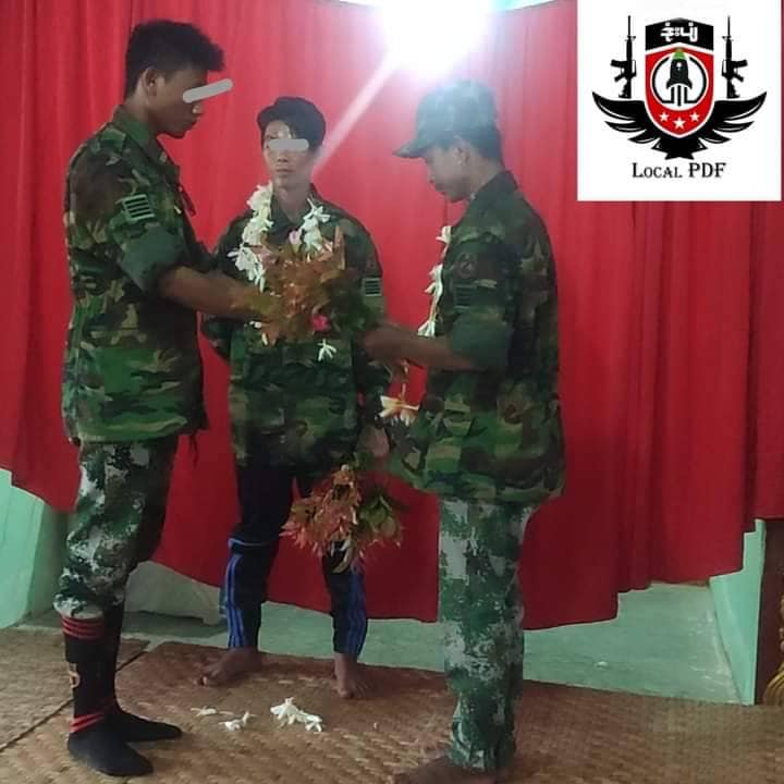 (စက်တင်ဘာ ၁၀ ရက်က ပြုလုပ်ခဲ့သော CDM စစ်သားနှစ်ဦးအား ဂုဏ်ပြုပွဲနှင့် ကျဆုံးခဲ့သော GM LPDFက ရဲဘော်အောင်နိုင်ဦးအား တွေ့ရစဉ်၊ဓာတ်ပုံ-LPDF)