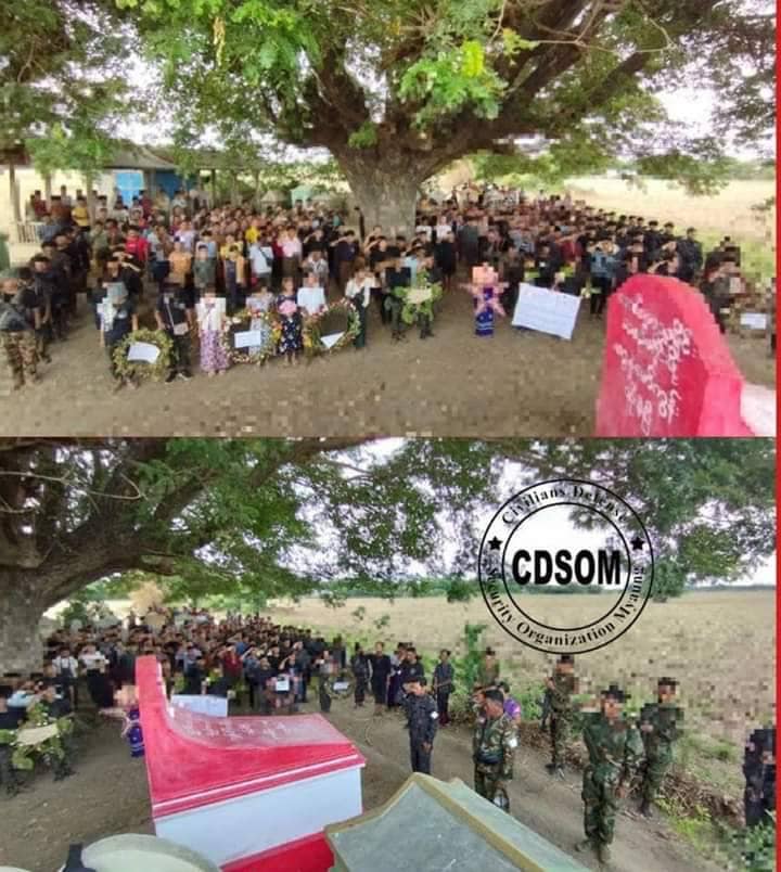 ရဲဘော်သန့်ဇင်ဦး၏ စျာပနာအား တွေ့ရစဥ်၊ ဓာတ်ပုံ-CDSOM