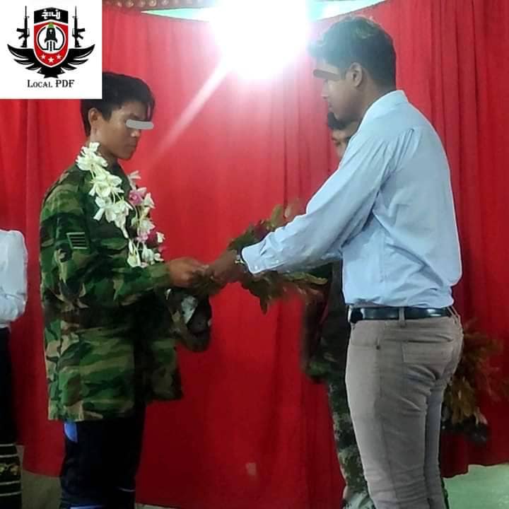 (စက်တင်ဘာ ၁၀ ရက်က ပြုလုပ်ခဲ့သော CDM စစ်သားနှစ်ဦးအား ဂုဏ်ပြုပွဲနှင့် ကျဆုံးခဲ့သော GM LPDFက ရဲဘော်အောင်နိုင်ဦးအား တွေ့ရစဉ်၊ဓာတ်ပုံ-LPDF)