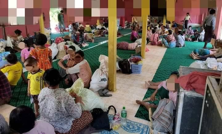 (ရွှေဘိုခရိုင်၊ ဒီပဲယင်းမြို့နယ်အတွင်းရှိ စစ်ကောင်စီတပ်ရန်ကြောင့် ထွက်ပြေးတိမ်းရှောင်နေရသော ပြည်သူများ၊ ဓာတ်ပုံ-ဒီပဲယင်းမြို့နယ် စစ်ရှောင်ထောက်ပံ့ရေးအဖွဲ့)