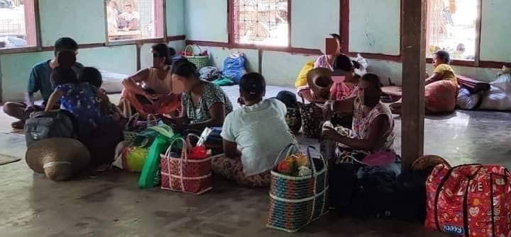 (ထွက်ပြေးတိမ်းရှောင်လာရသည့် ဒီပဲယင်းအရှေ့ခြမ်းကျေးရွာများမှပြည်သူများ၊ဓာတ်ပုံ-Cj)