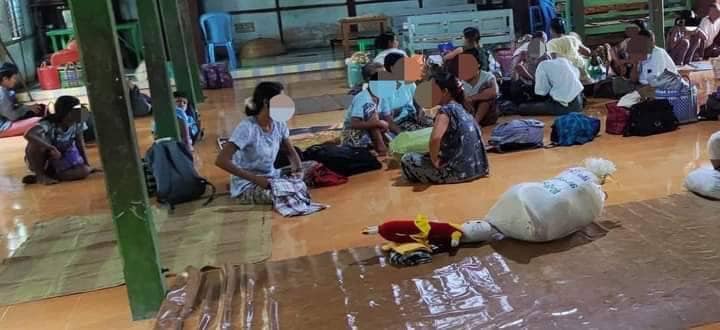 (ထွက်ပြေးတိမ်းရှောင်လာရသည့် ဒီပဲယင်းအရှေ့ခြမ်းကျေးရွာများမှပြည်သူများ၊ဓာတ်ပုံ-Cj)
