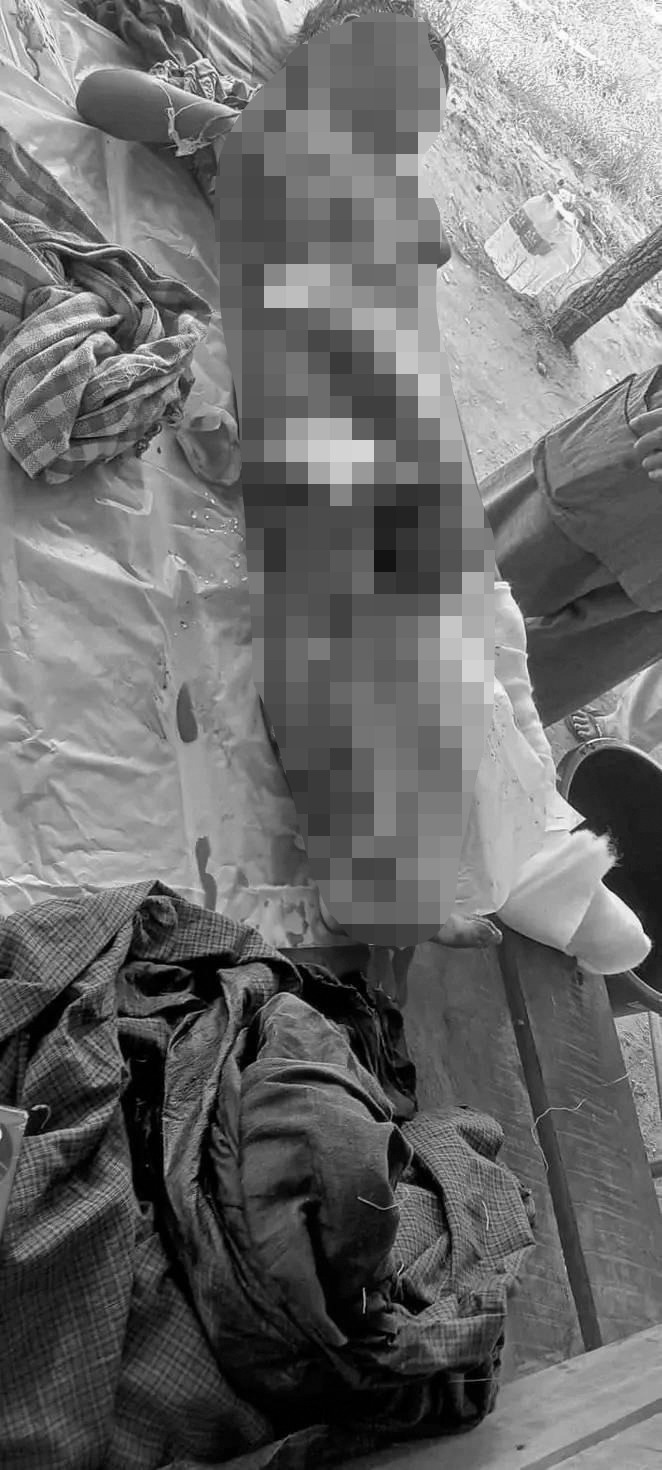 (မိုင်းထိသေဆုံးသွားသော ကလေးငယ်အား တွေ့ရစဥ်၊ ဓာတ်ပုံ - We Love Myaing)