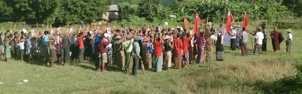 ကလေးမြို့နယ်တွင်ပြည်သူများ ယနေ့ဆန္ဒထုတ်ဖော်နေစဥ်။ ဓါတ်ပုံ-ကလေးမြို့ ပင်မသပိတ်အင်အားစု
