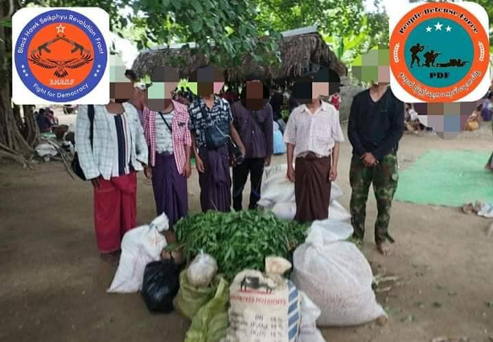 (စစ်ဘေးရှောင် ကျေးရွာများအား ဒေသကာကွယ်ရေးအဖွဲ့များက လာရောက်လှူဒါန်းနေစဥ်၊ဓာတ်ပုံ-B.H.S.R.F)
