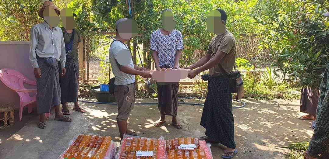 စစ်ကောင်စီ၏ အကြမ်းဖက်မှုကြောင့် မီးဘေးသင့်၊ စစ်ဘေးသင့်နေသည့် ဂန့်ဂေါနယ်ခံများကို မြို့နယ် ပအဖ ထောက်ပံ့ကူညီ