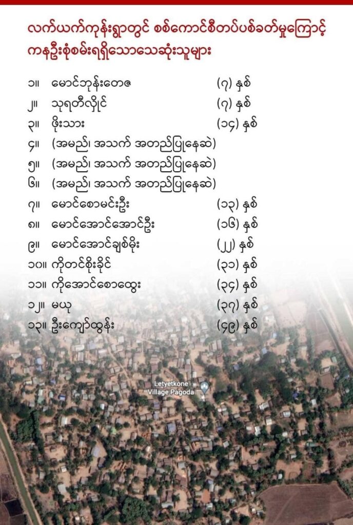လက်ယက်ကုန်းကျေးရွာ တိုက်ခိုက်ခံရမှု မြန်မာစစ်တပ်ကို ကုလအတွင်းအတွင်းရေးမှူးချုပ် ပြင်းထန်စွာကန့်ကွက်