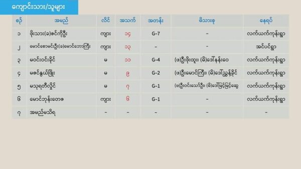 (စစ်တပ်၏ လက်ယက်ကုန်း အကြမ်းဖက်မှုနှင့်ပတ်သပ်၍NUG ထုတ်ပြန်ထား​သောအချက်အလက်များ။ ကိုးကား-NUG)