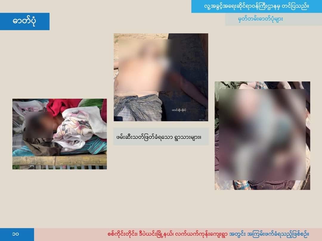 (စစ်တပ်၏ လက်ယက်ကုန်း အကြမ်းဖက်မှုနှင့်ပတ်သပ်၍NUG ထုတ်ပြန်ထားသောအချက်အလက်များ။ ကိုးကား-NUG)