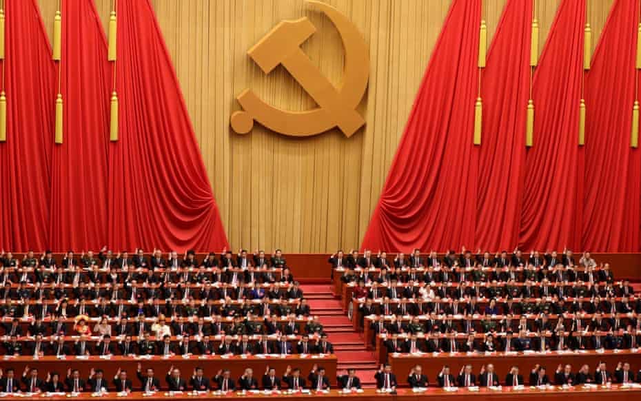 တရုတ်ကွန်မြူနစ်ပါတီညီလာခံကျင်းပ​နေစဥ် ။ဓါတ်ပုံ-The Guardian