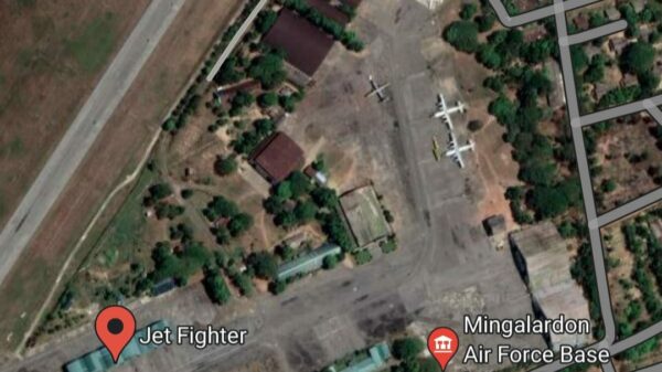 (​မင်္ဂလာဒုံလေတပ်စခန်းကိုGoogle Map မှ​တွေ့ရပုံ)
